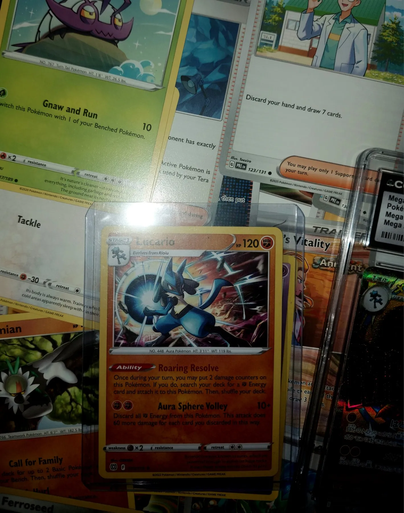 🔥Mega Lucario EX CGC 10, Lucario, Riolu & Mystery Box 100 Καρτών🔥 image 4