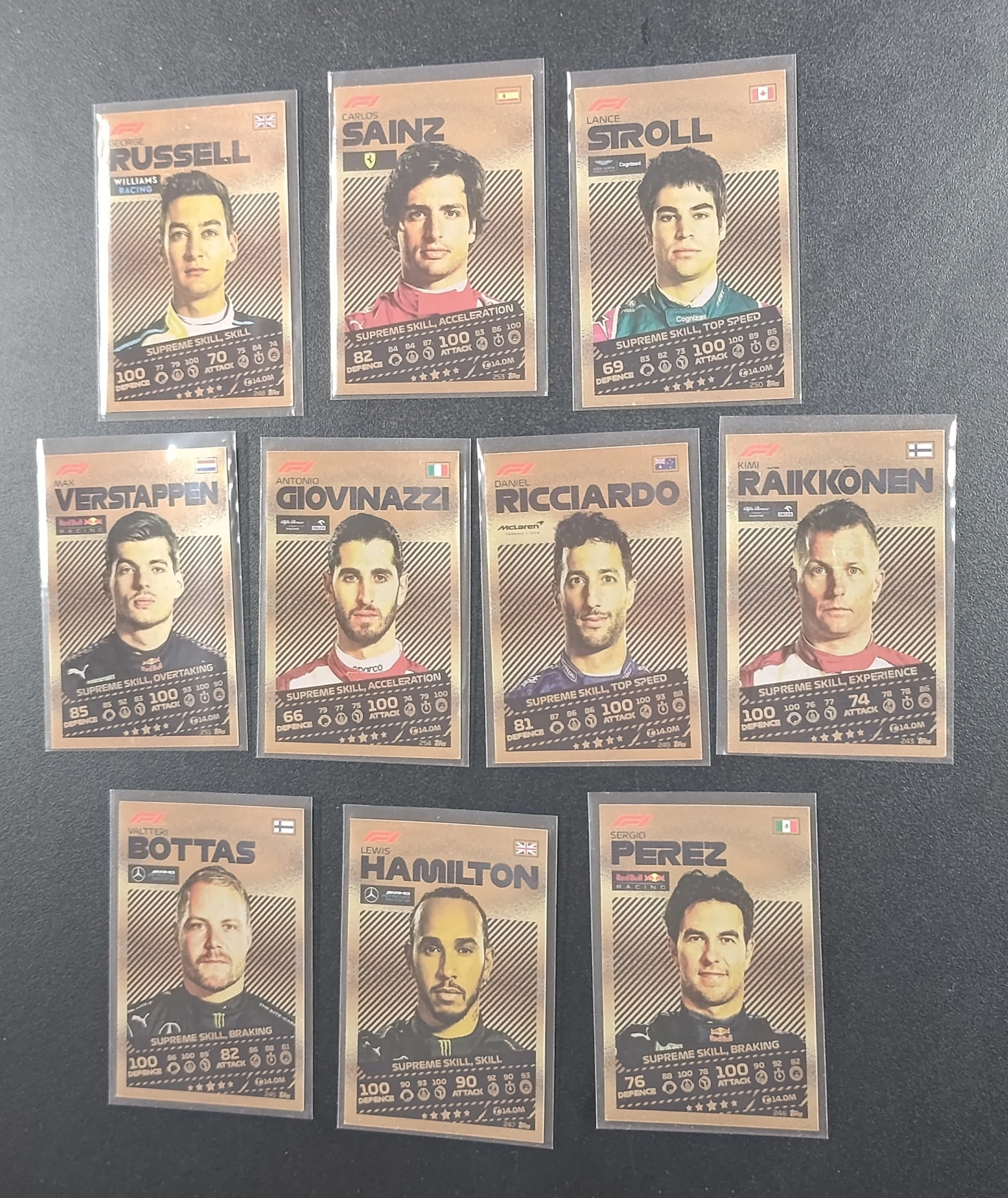 Set of 10 gold cards from Topps Turbo Attax TCG 2021 image 1