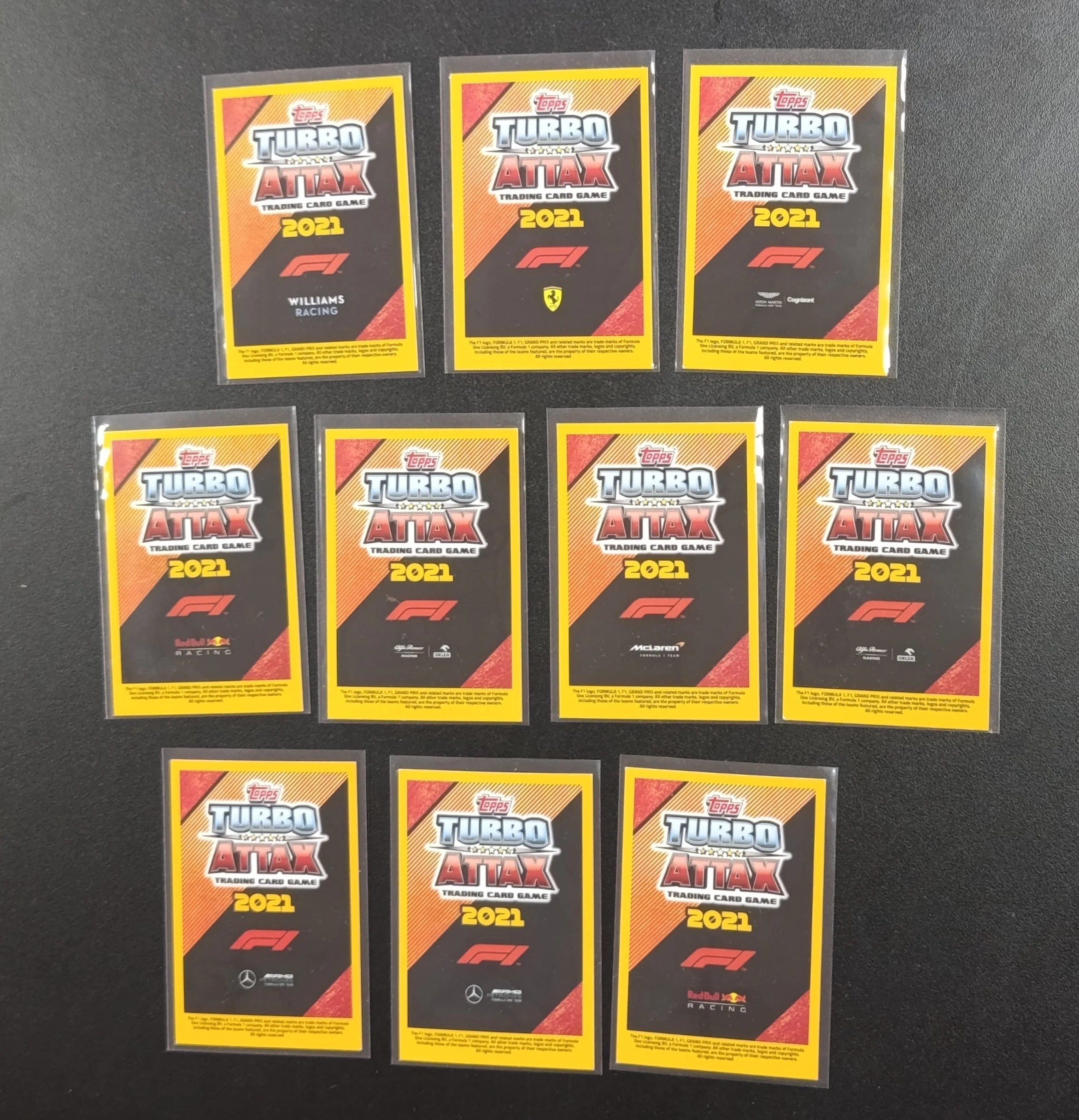 Set of 10 gold cards from Topps Turbo Attax TCG 2021 image 2