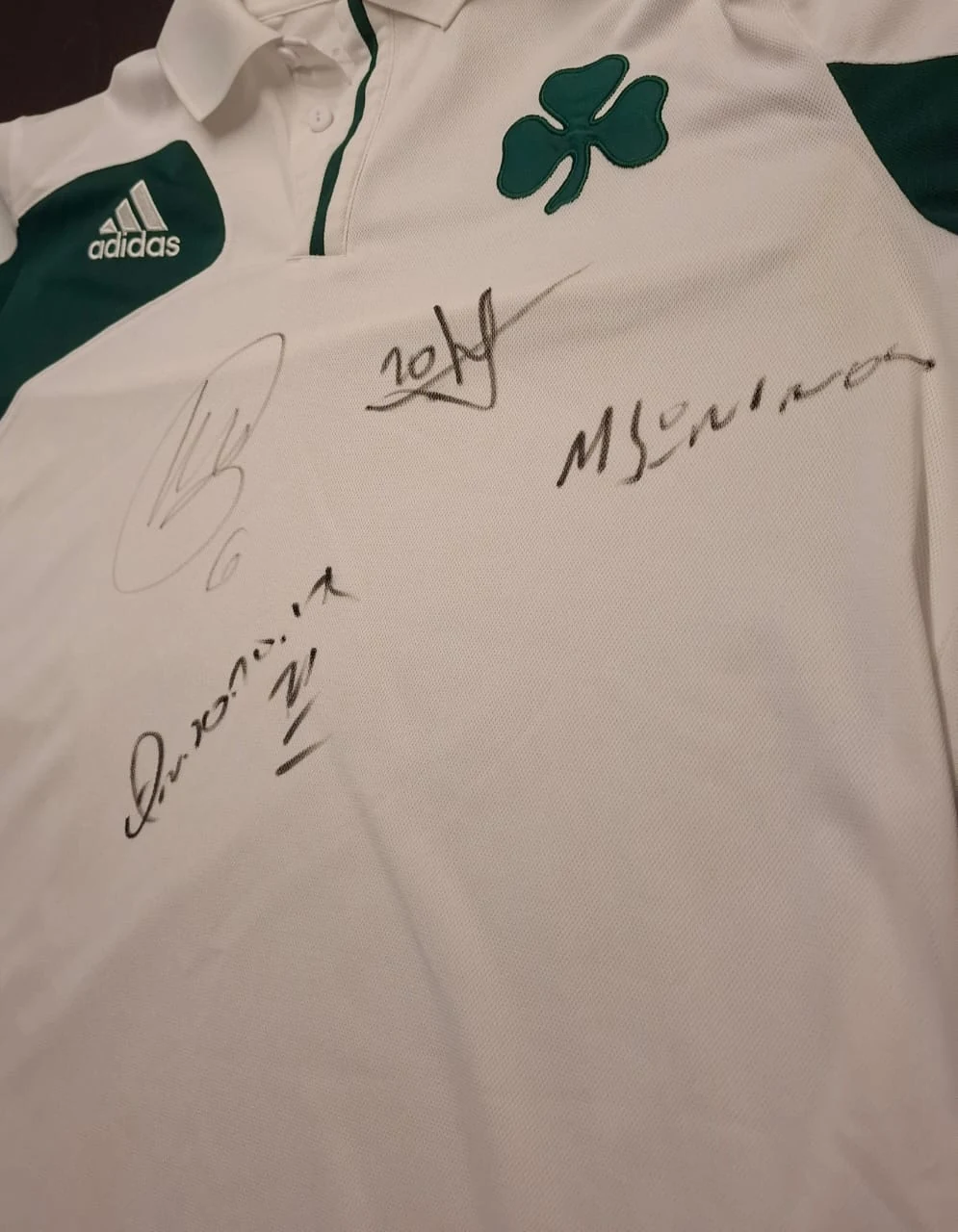 T shirt from the 90s panathinaikos x adidas singed by 4 players image 2