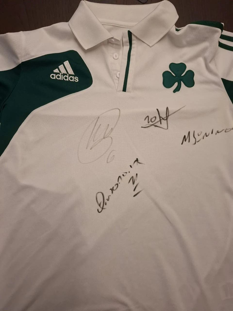 T shirt from the 90s panathinaikos x adidas singed by 4 players image 3