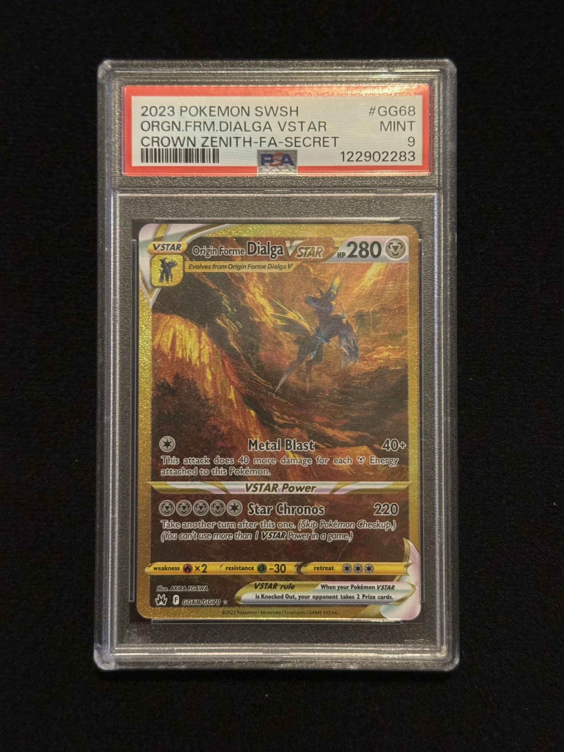 Origin Forme Dialga VSTAR (CRZ GG68) PSA 9 image 1