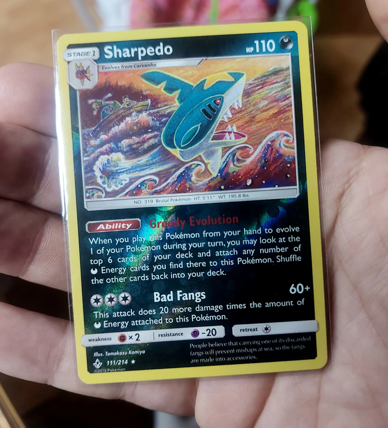 Sharpedo 2019 reverse holo image 3
