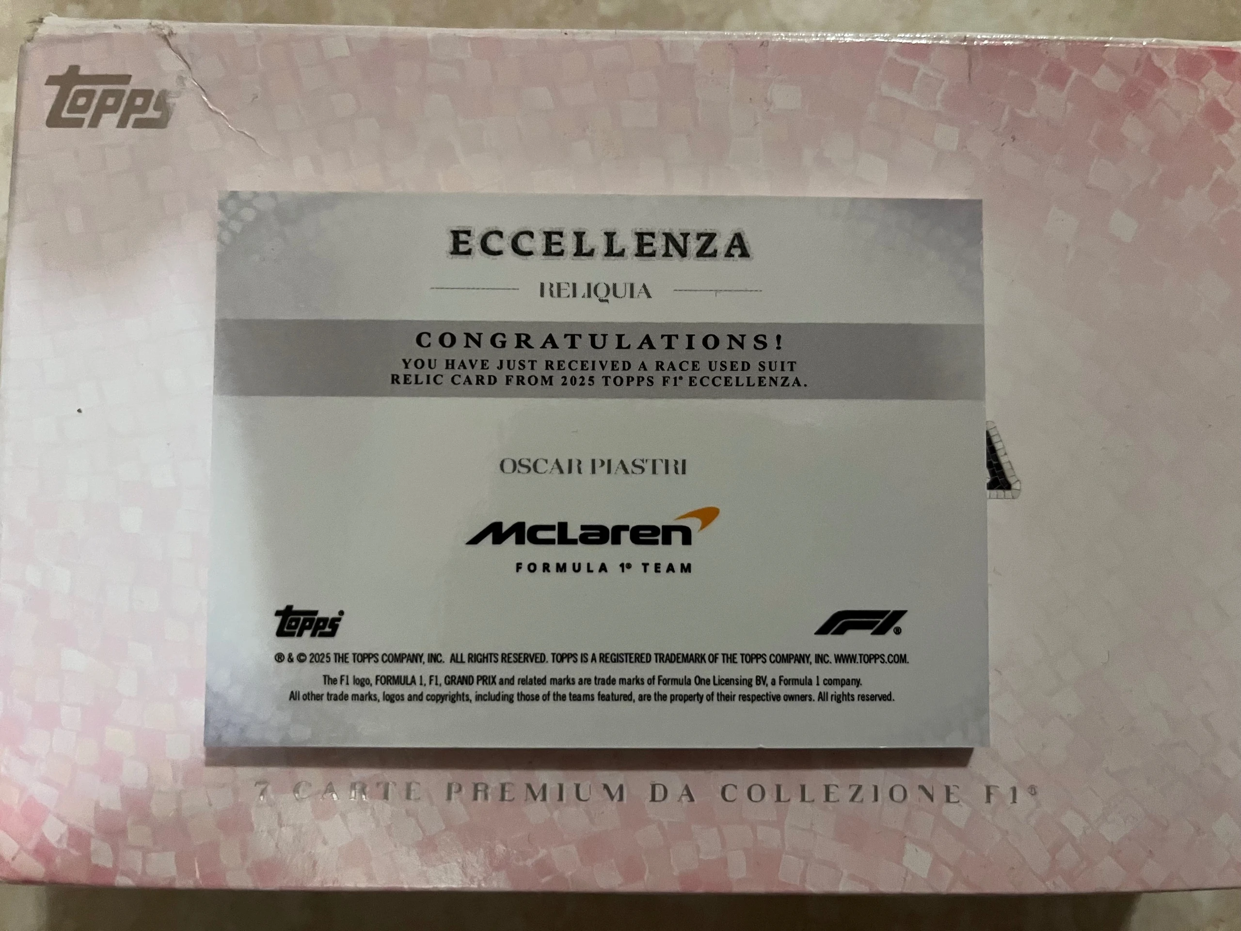 Eccellenza 2025 Reliquia Oscar Piastri Race Worn Patch Relic image 2
