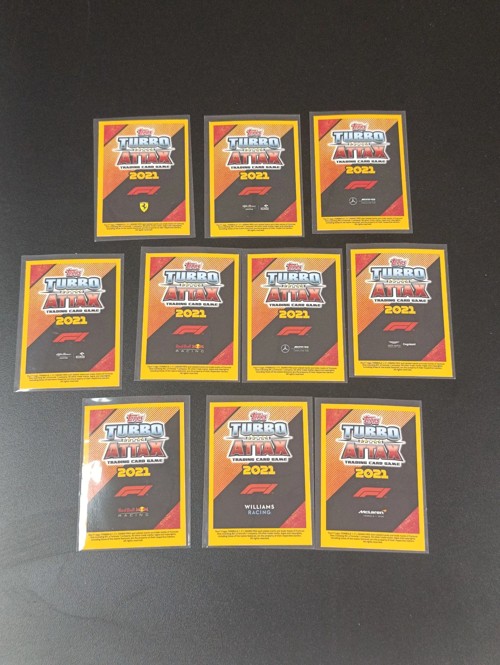 Lot of 10 F1 gold cards 2021 Topps image 2